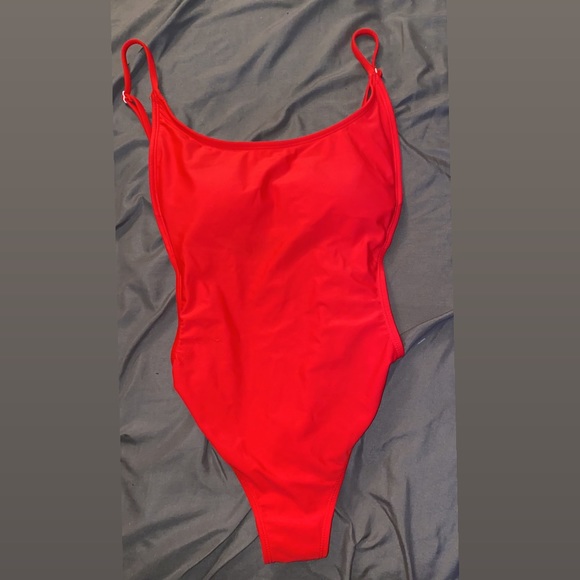 COPY - Red Baywatch One Piece Bathing suit swimwear - Picture 2 of 5